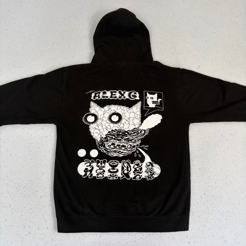 (Sandy) Alex G Skateboarder Hoodie 2018 Limited Edition Graphic Black Pullover S